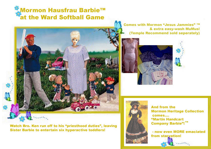 Mormon LDS Barbie hausfrau parody.